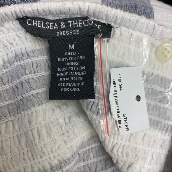 Theodore & Chelsea Blue/White Striped Ruffled Bottom Belted Sundress Sz Medium - Picture 13 of 14